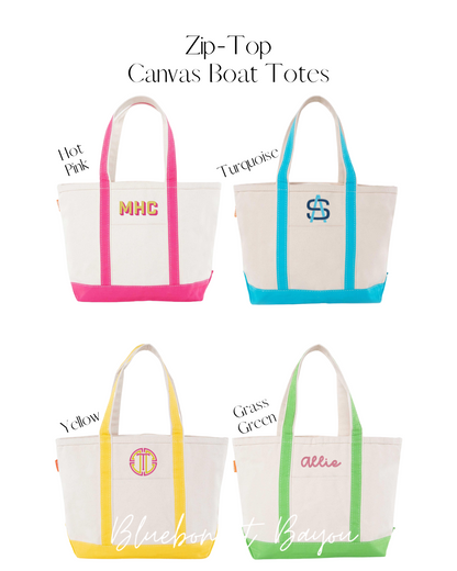 Medium Zip-Top Canvas Tote Bag