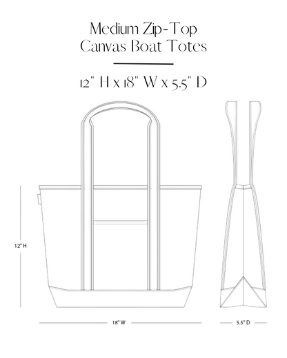 Medium Zip-Top Canvas Tote Bag