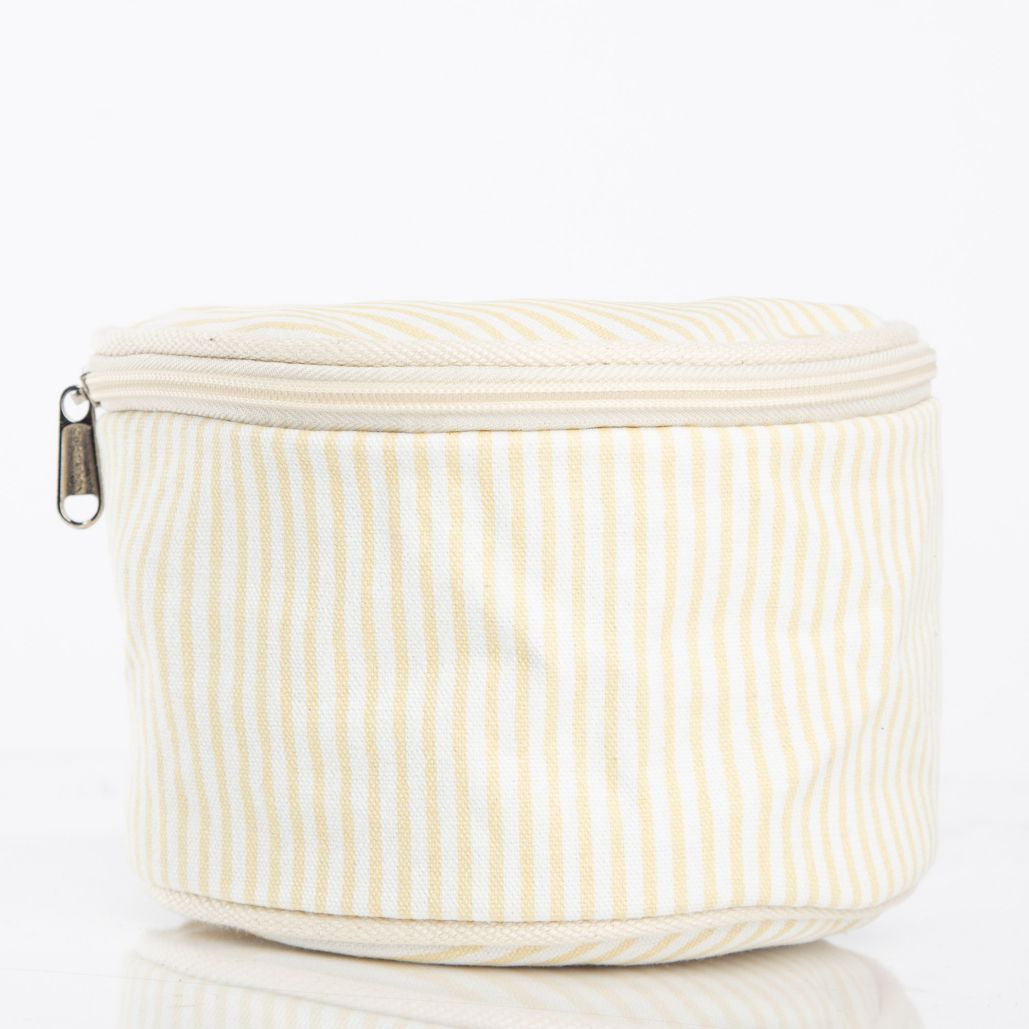 Round Striped Canvas Pouch