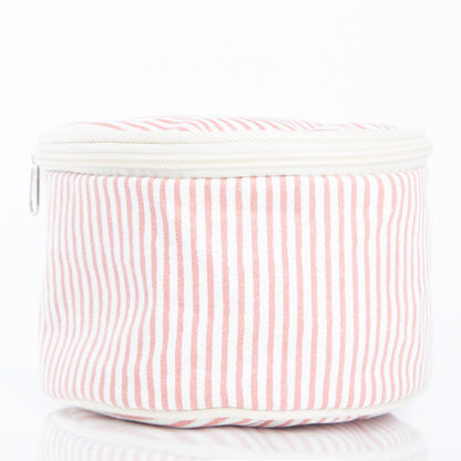 Round Striped Canvas Pouch