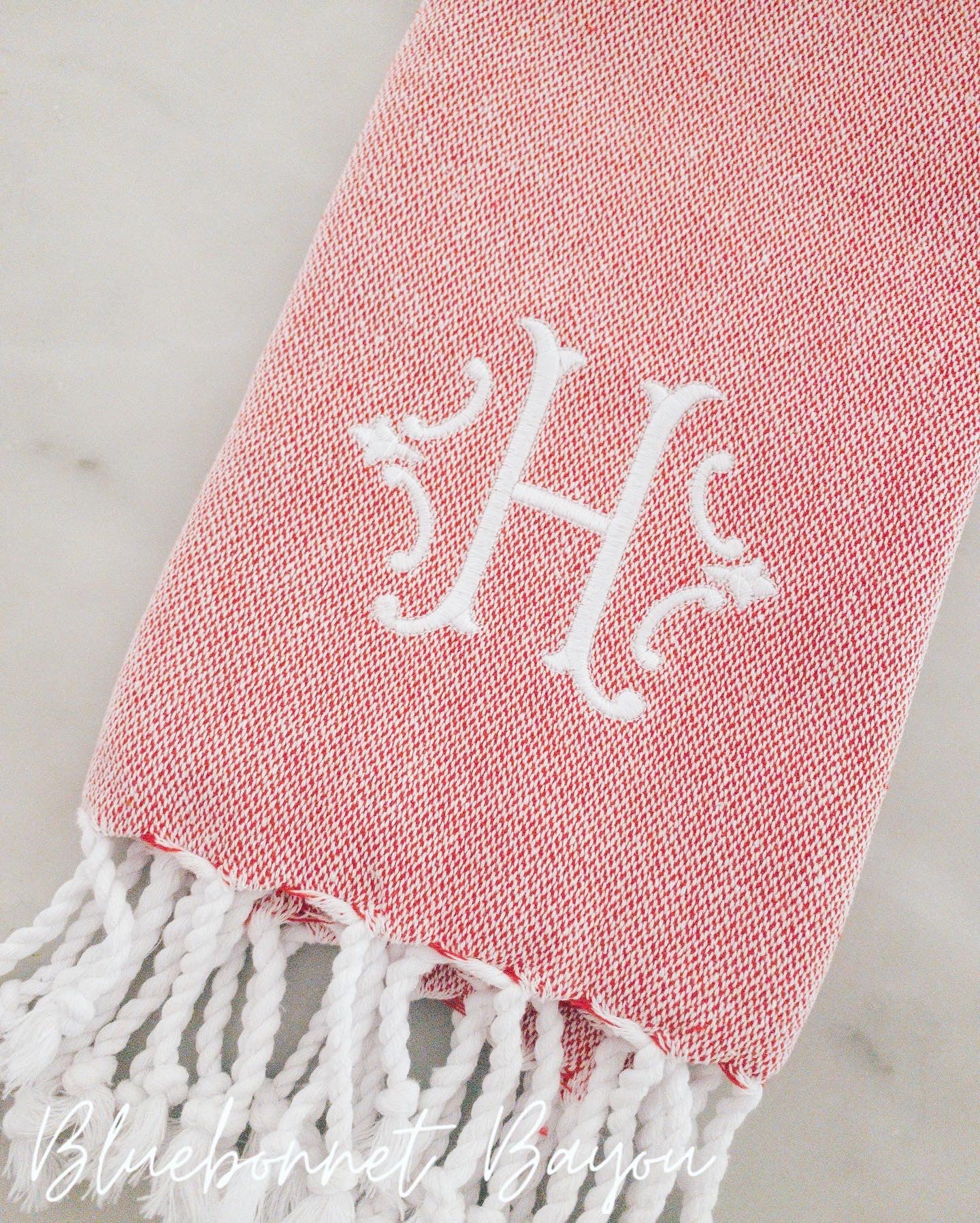 Turkish Cotton Hand Towel (White or Red)