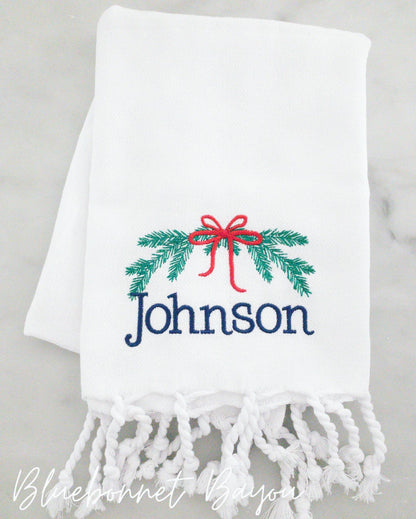 Turkish Cotton Hand Towel (White or Red)