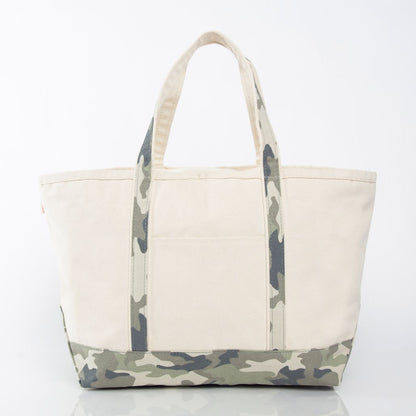 Large Zip-Top Canvas Tote Bag